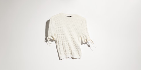 Braided cotton blend top