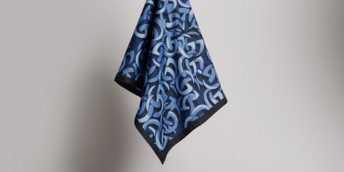 Pañuelo de bolsillo de seda estampado