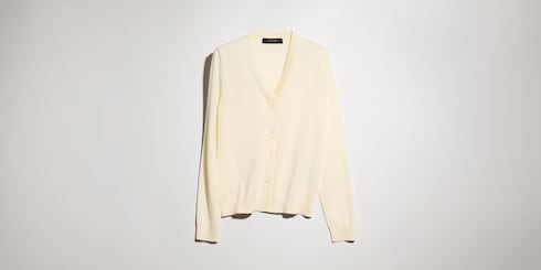 Fine wool cardigan with embroidery