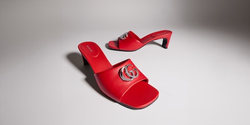 Sandalo slider donna con Doppia G