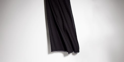 Estola de lana y seda jacquard con GG