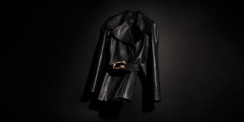 Trench en cuir grainé souple