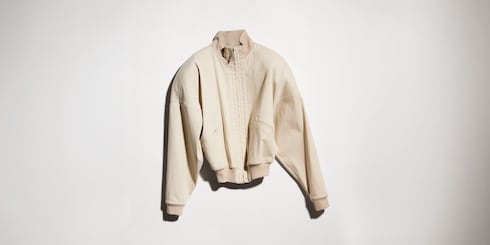 Chaqueta de popelina de seda con cremallera