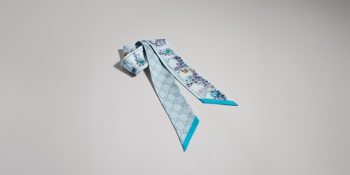 Printed silk twill ribbon