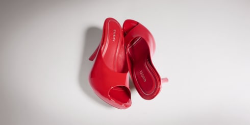 Damenpantolette mit Stiletto-Plateausohle