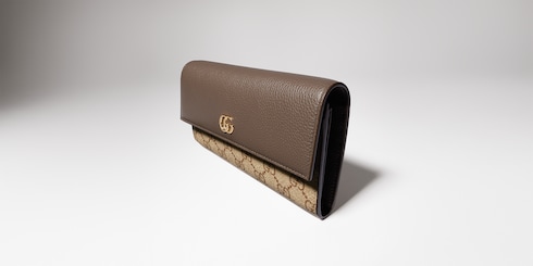 Zweifarbige GG Marmont Continental Brieftasche