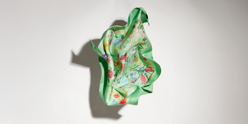 Printed silk twill carré