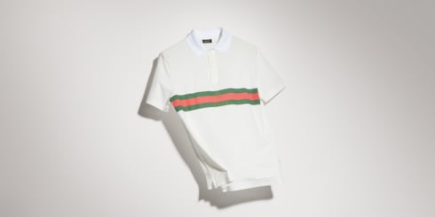 Cotton jersey polo shirt with Web