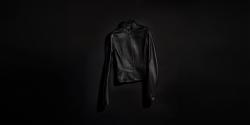 Veste zippée légère en cuir stretch