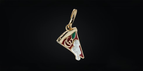 Breloque motif pizza