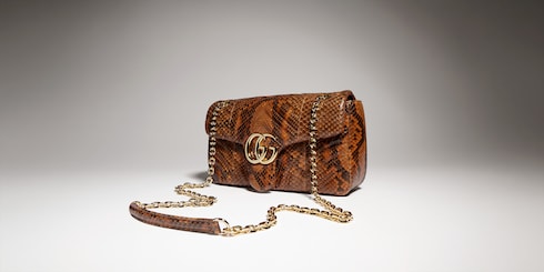 GG Marmont python medium shoulder bag
