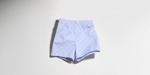 Short de popelina a rayas con GG para bebé