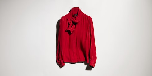Camisa de jacquard de seda con cadena de GG entrelazada