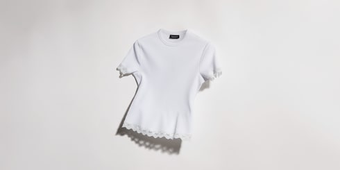 Matte viscose rib stitch T-shirt