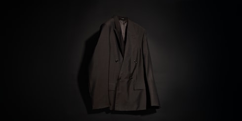 Jacke aus Wolle und Mohair mit Nadelstreifen