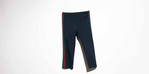 Pantalone in jersey di cotone a coste con Web