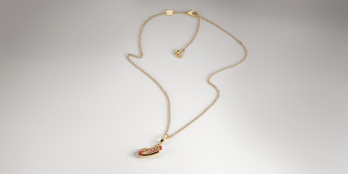 Hotdog pendant chain necklace
