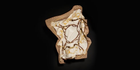 Printed silk crêpe carré