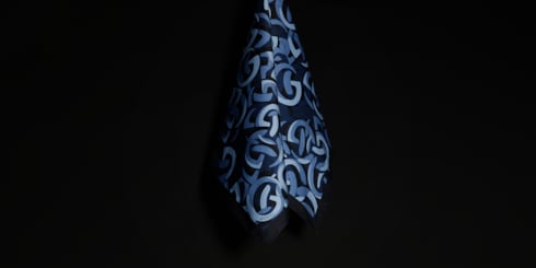 Printed silk pocket square