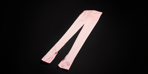 Pantalones de seda stretch faille