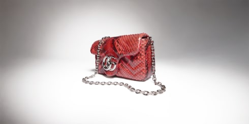 Mini sac à épaule GG Marmont en python