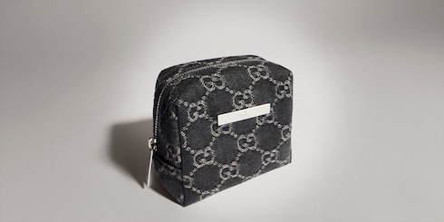 Small cosmetic case with Gucci plaque