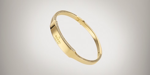 Bracciale rigido con cristalli Gucci Trademark