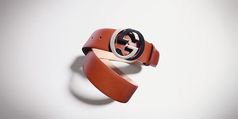 Ceinture large avec boucle à détail GG enlacés