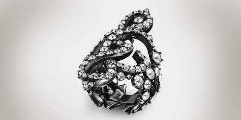 GG Marmont crystal wide ring