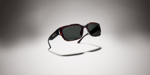 Low nose bridge fit rectangular sunglasses
