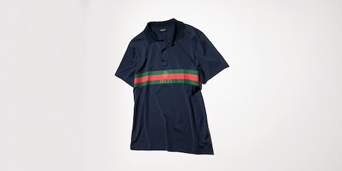 Poloshirt aus Baumwolljersey mit Web
