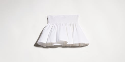 Silk jersey skirt with embroidery