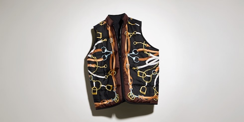 Reversible padded silk twill vest