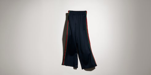 Rib cotton jersey leisure pants with Web