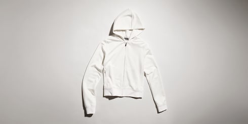 Sweat-shirt zippé en jersey de soie et coton