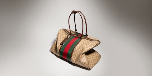 Bolsa de viaje GG mediana con tribanda Web