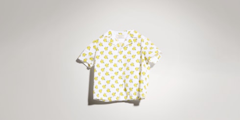 Camicia neonato in cotone con stampa