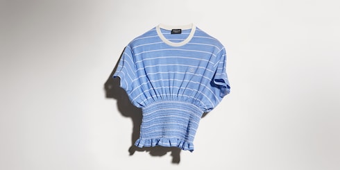 T-shirt en jersey de soie à rayures