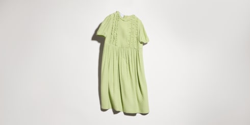 Vestido infantil de seda y viscosa con GG