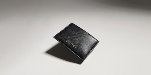 Card case with Gucci lettering