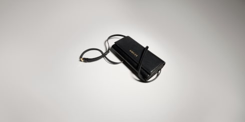 Wallet with strap and Gucci lettering
