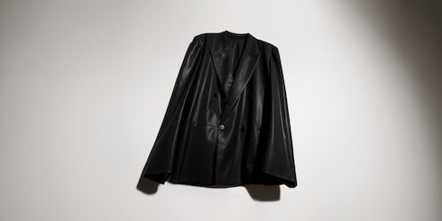 Jacke aus Wolle mit chintziertem Finish