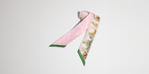 Printed GG silk ribbon