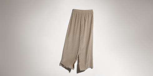 Pantaloni leisure in seta stampata
