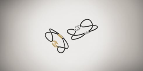Elastic hair band set with Double G