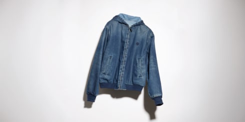 Wendbare Jacke aus Baumwolldenim mit Reißverschluss