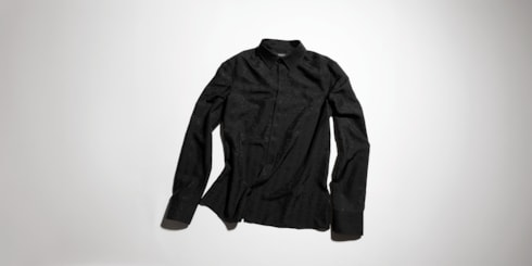 Chemise en soie habotai avec détail jacquard