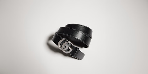 Thin belt with Double G buckle