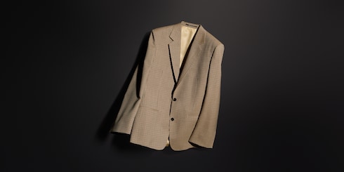 Einreihiger Blazer aus Wolle mit Vichykaro
