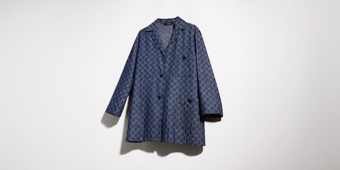 Veste en denim de coton jacquard GG